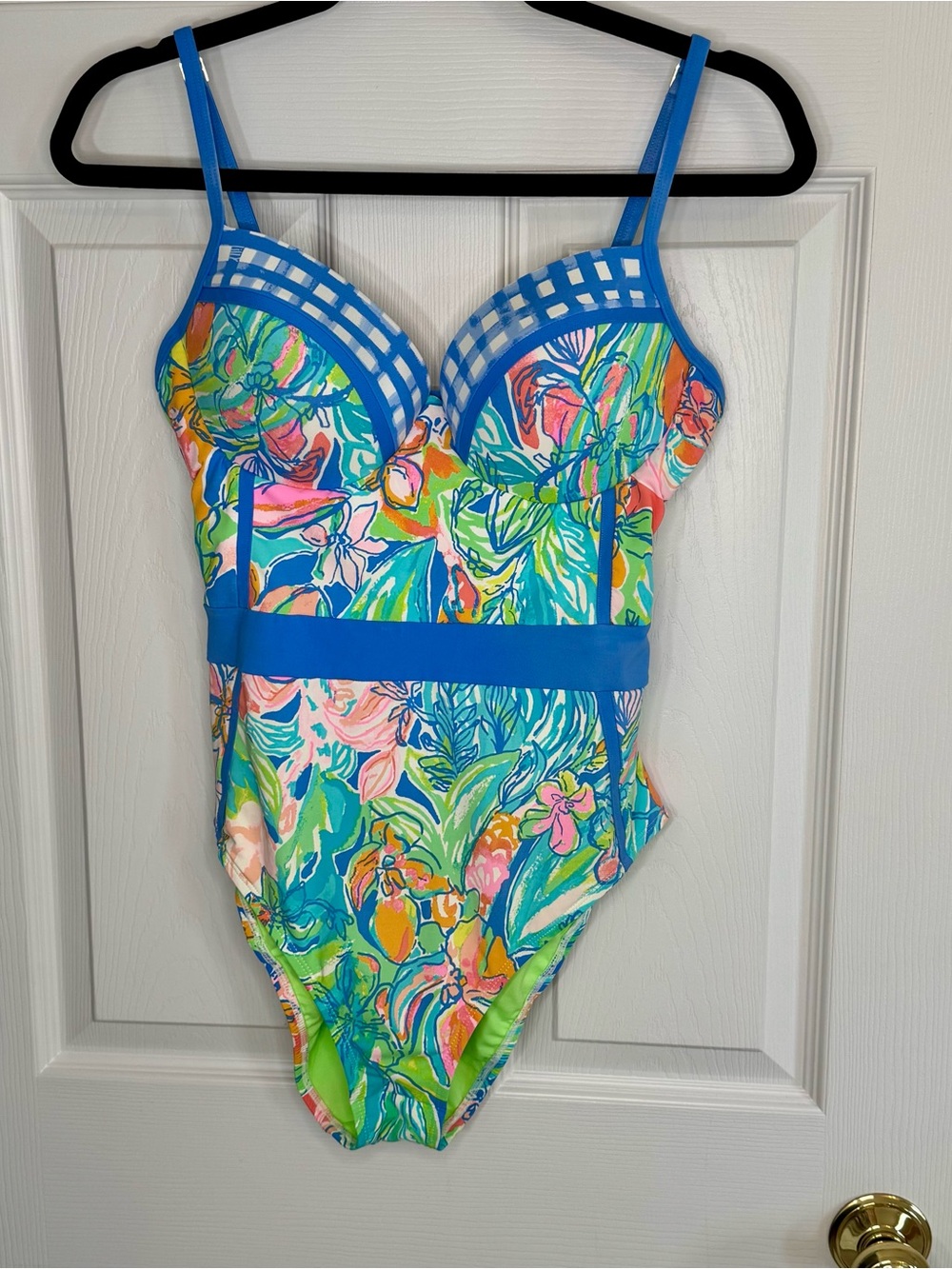 π¦RAREπ¦ Lilly Pulitzer Palma One Piece and Matching Esme Coverup Bennet Blue Surf - Picture 2 of 8